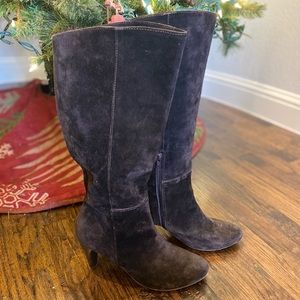 Browne Suede Vero Cuoio High Heel Boots (Size 38) - Made In Italy